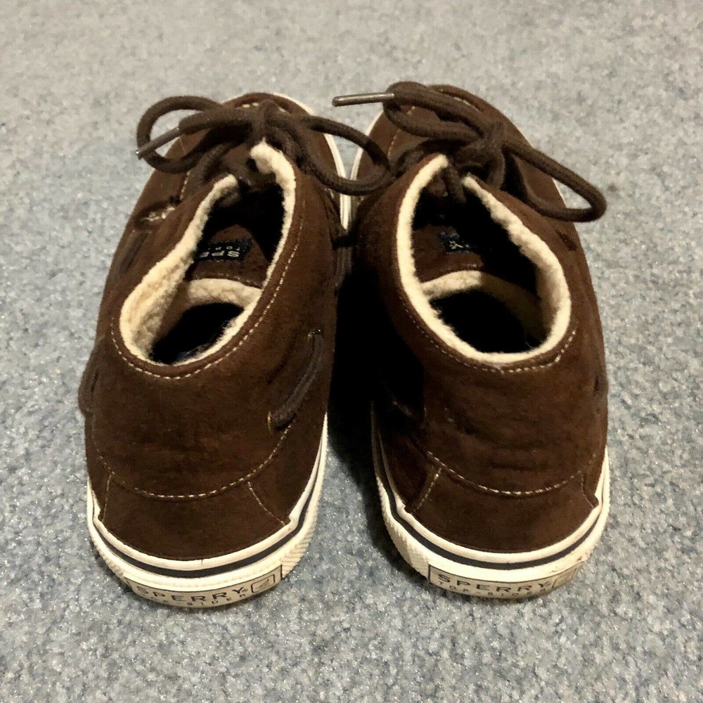 Sperry Top Sider Shoes 7 M High Top Faux Shearling Brown Lace Up Men’s - Picture 9 of 12